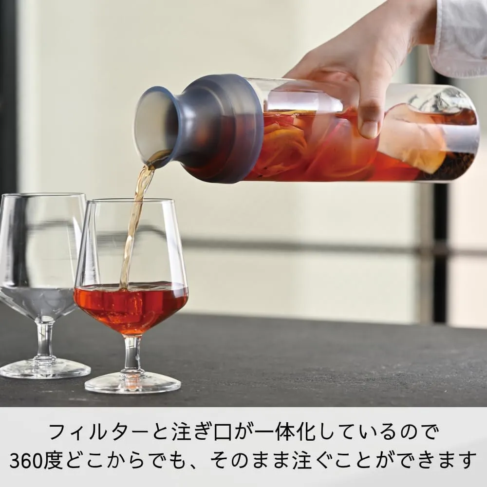HARIO FIR-100-TG Filter-In Bottle, Carafe, Practical Capacity, 33.8 fl oz (1,000 ml), Green, Cold Brew Tea, Made in Japan