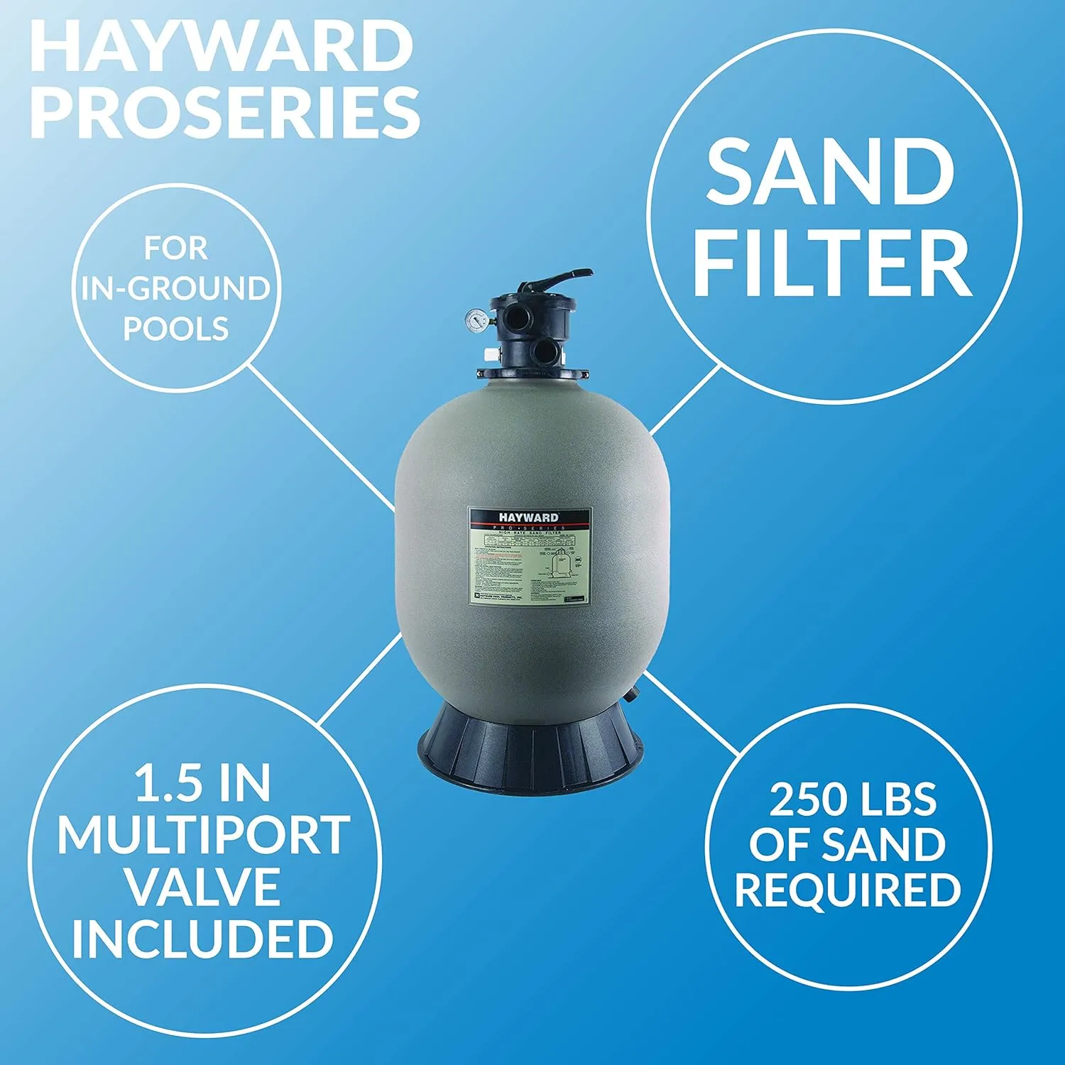 Hayward W3S220T ProSeries Sand Filter for , 22-Inch, Top-Mount