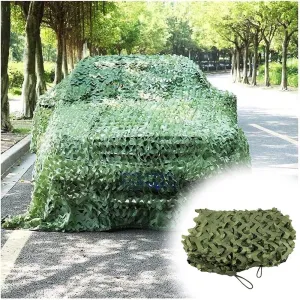 HCZION Camo Tarp Netting 2mx3m-6.6x9.8ft 2mx4m-6.6x13ft 3mx4m-9.8x13ft 4mx5m-13x16.4ft Army Military Camouflage Nets Lightweight Hunting Nets (Size : 4mx10m-13x32.8ft)