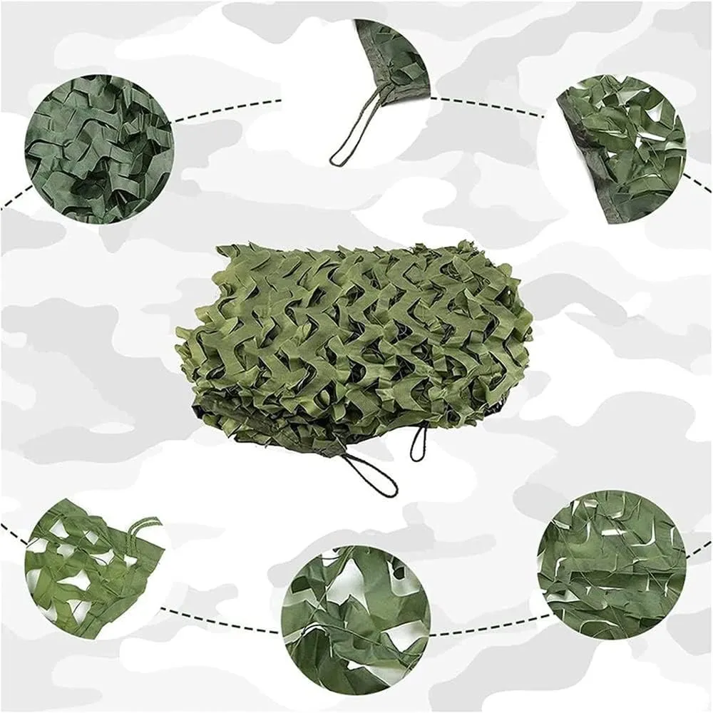 HCZION Camo Tarp Netting 2mx3m-6.6x9.8ft 2mx4m-6.6x13ft 3mx4m-9.8x13ft 4mx5m-13x16.4ft Army Military Camouflage Nets Lightweight Hunting Nets (Size : 4mx10m-13x32.8ft)