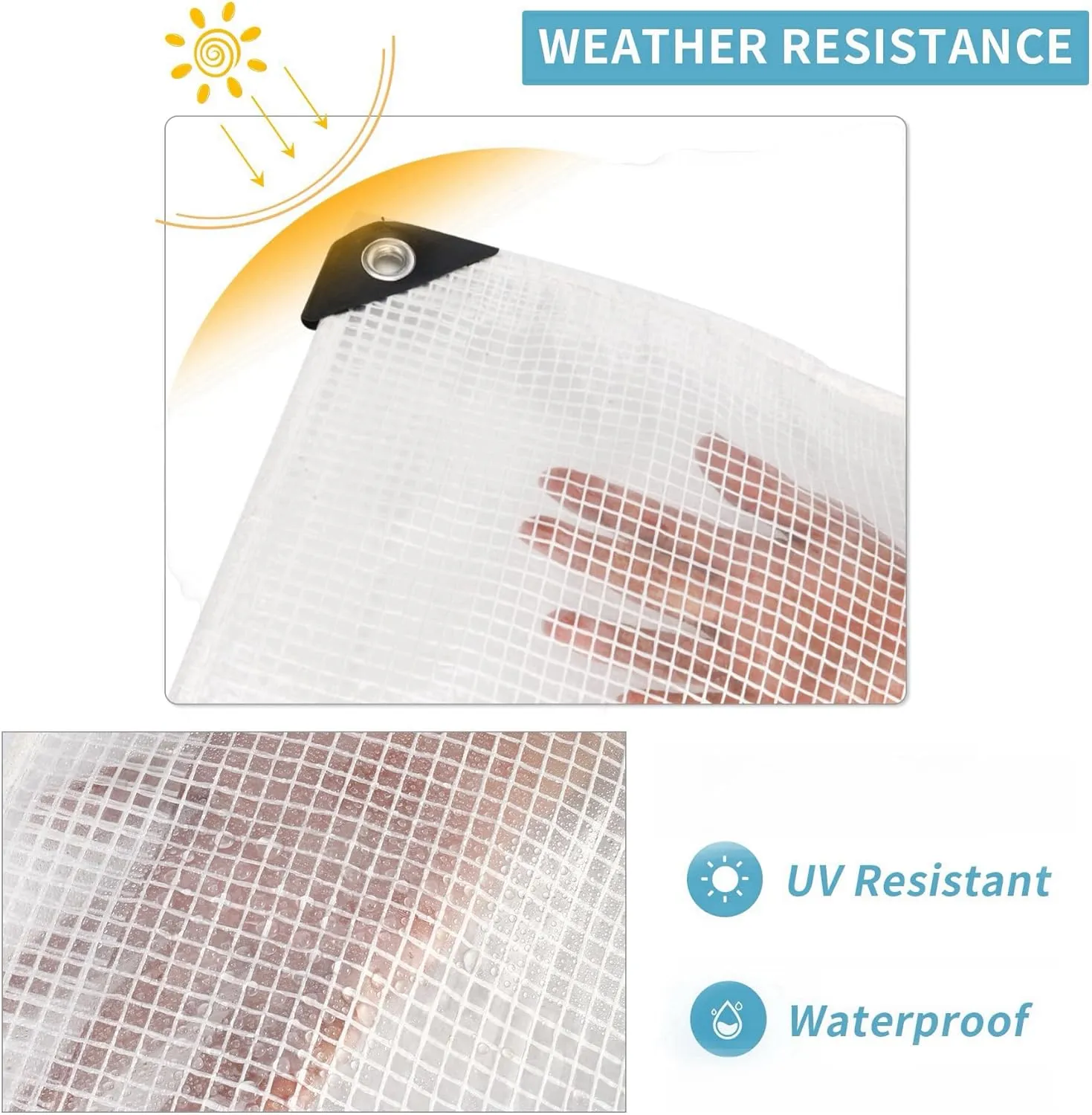 Heavy Duty Clear Tarp 8x20FT, UV Resistant, Waterproof Greenhouse Tarps with Grommets for Garden,Outdoor,Yard (10 mil)