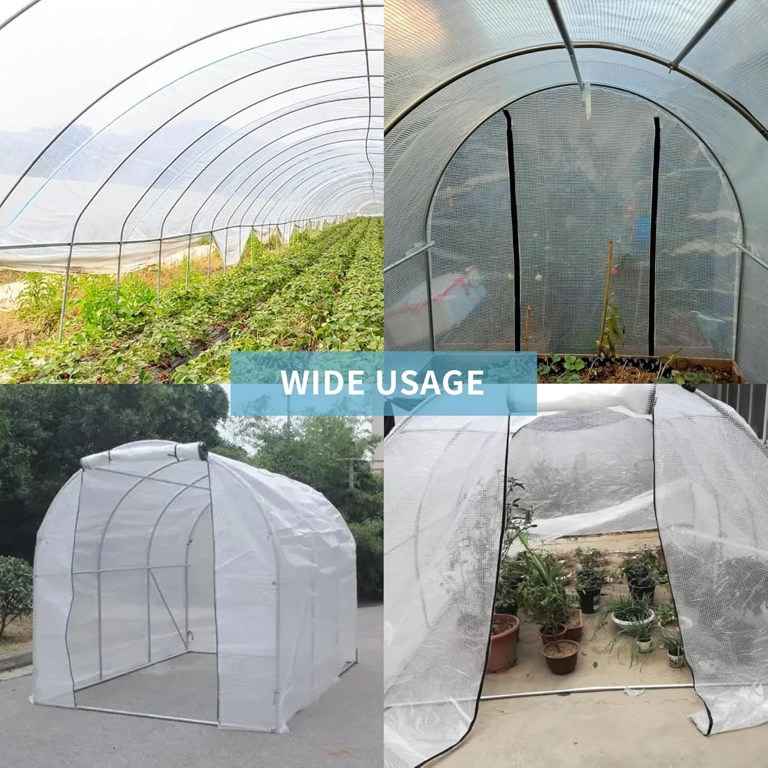 Heavy Duty Clear Tarp 8x20FT, UV Resistant, Waterproof Greenhouse Tarps with Grommets for Garden,Outdoor,Yard (10 mil)