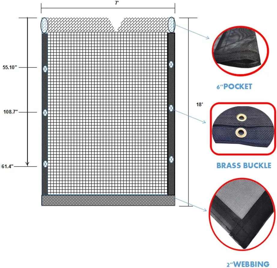 Heavy Duty Mesh tarp for Dump Truck Mesh Tarp Many Sizes (7'X18')