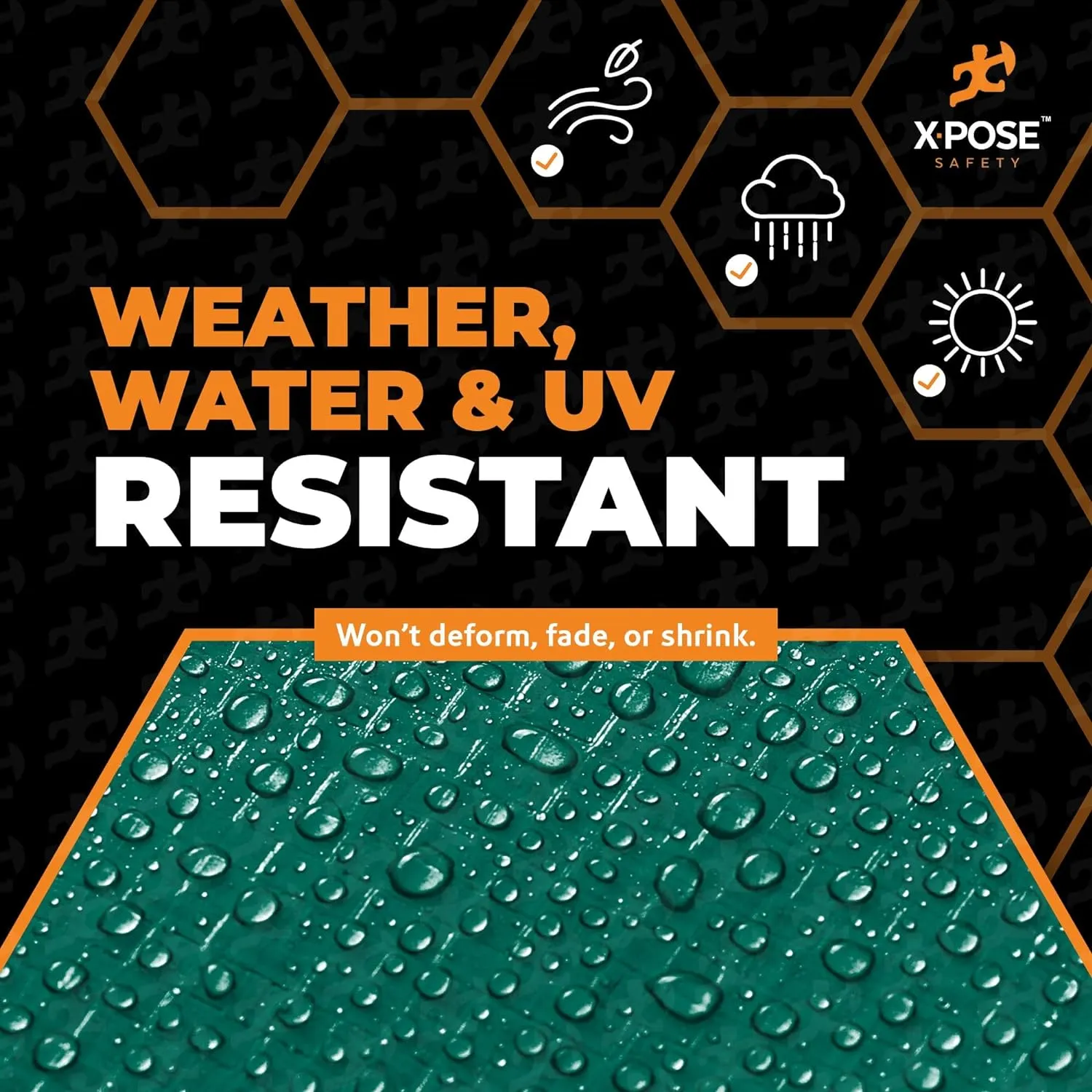 Heavy Duty Poly Tarp 10 Feet x 15 Feet 10 Mil Thick Waterproof, UV Blocking Protective Cover - Reversible Green and Black - Laminated Coating - Grommets - by Xpose Safety
