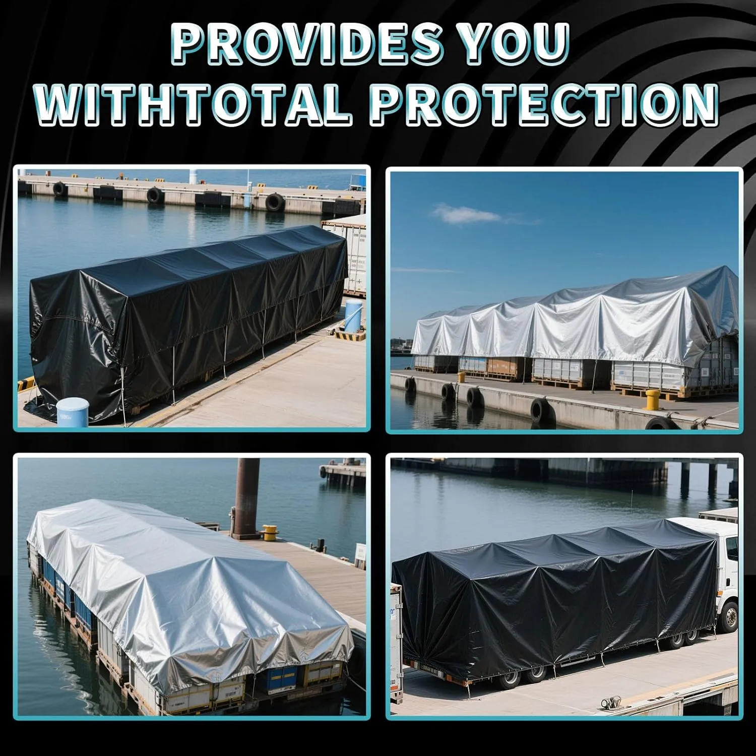 Heavy Duty Tarp 10' x 12', 12 Mil Thick Waterproof Poly Tarps, High Durability, Rip and Tear Resistant with Metal Grommets Every 20 Inches (Silver/Black)