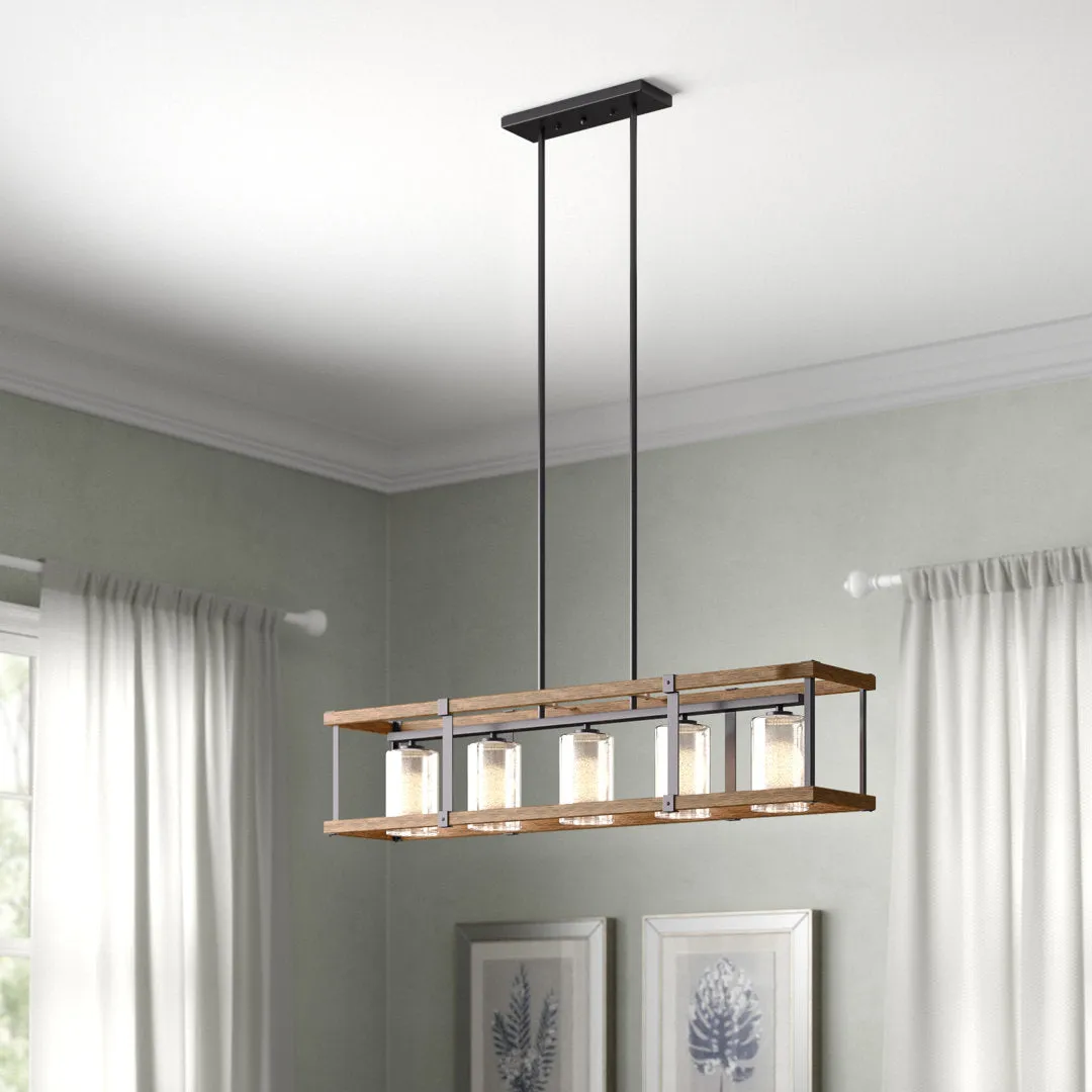 Hibner 5 - Light Kitchen Island Linear Pendant Laurel Foundry Modern Farmhouse®