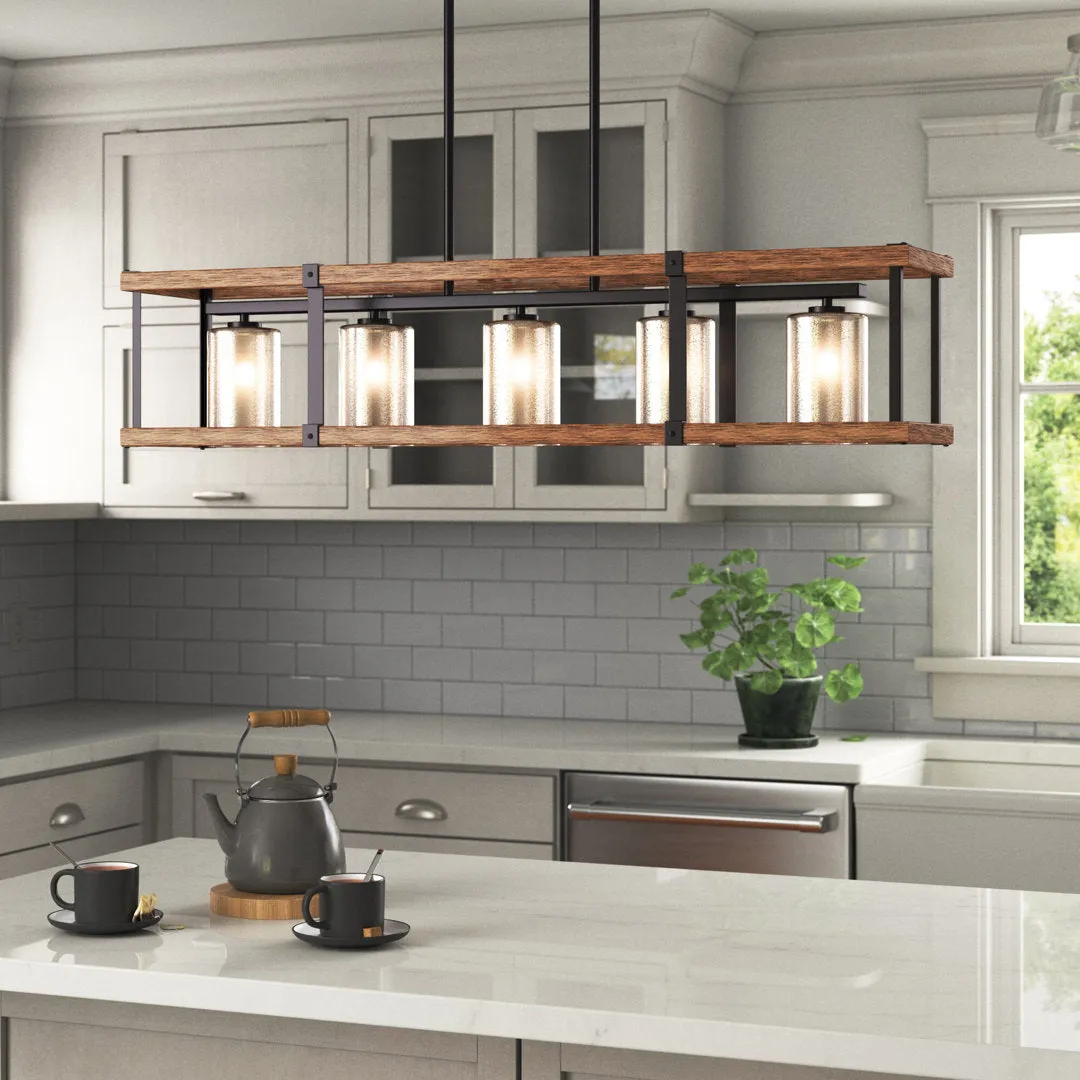 Hibner 5 - Light Kitchen Island Linear Pendant Laurel Foundry Modern Farmhouse®