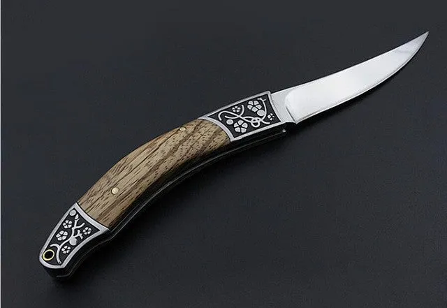 High-carbon steel Hand made Folding Pocket Hunting Knife 21cm
