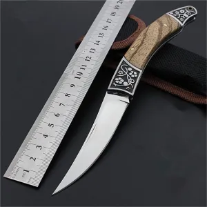 High-carbon steel Hand made Folding Pocket Hunting Knife 21cm