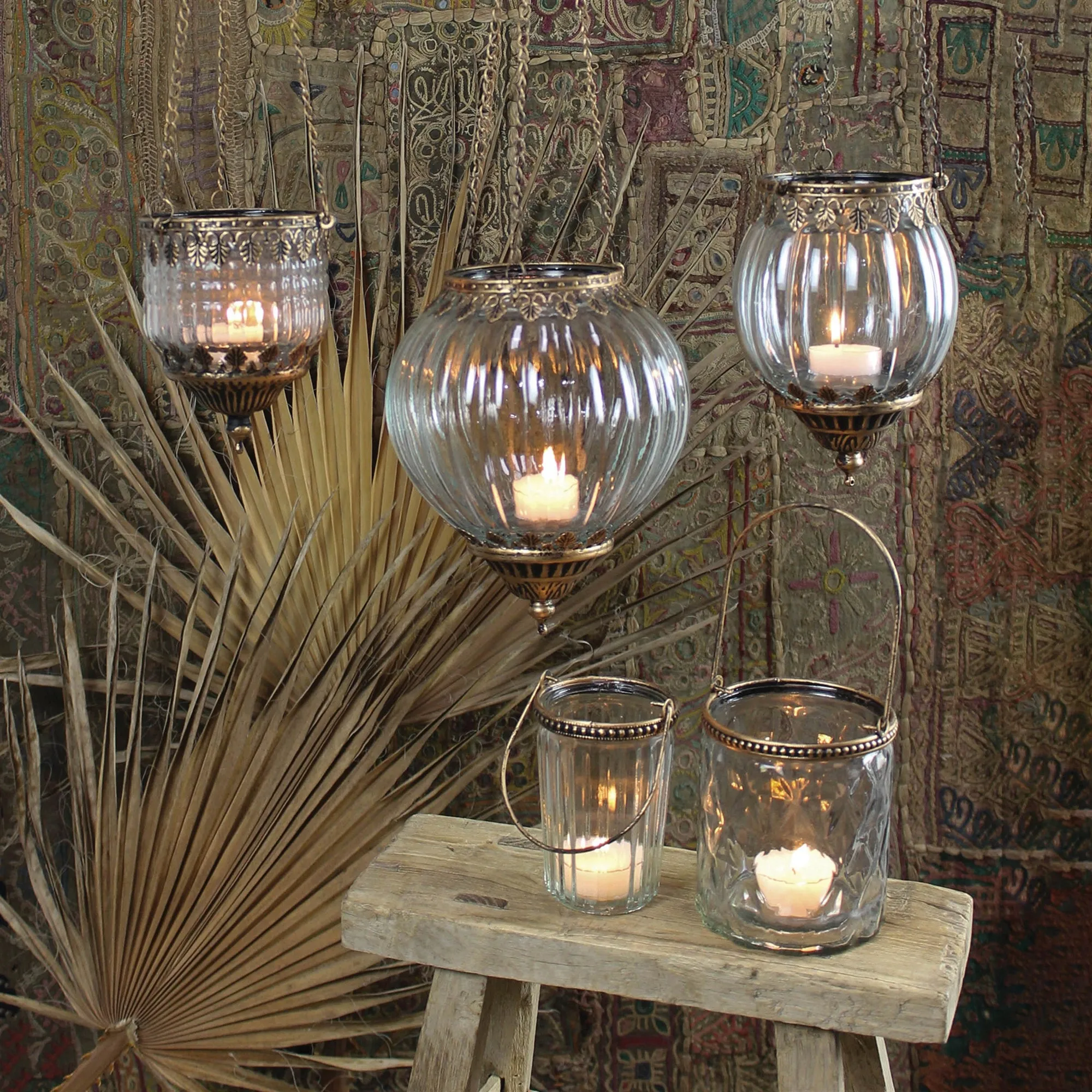HomArt - Fez Hanging Lantern, Clear Glass Sphere