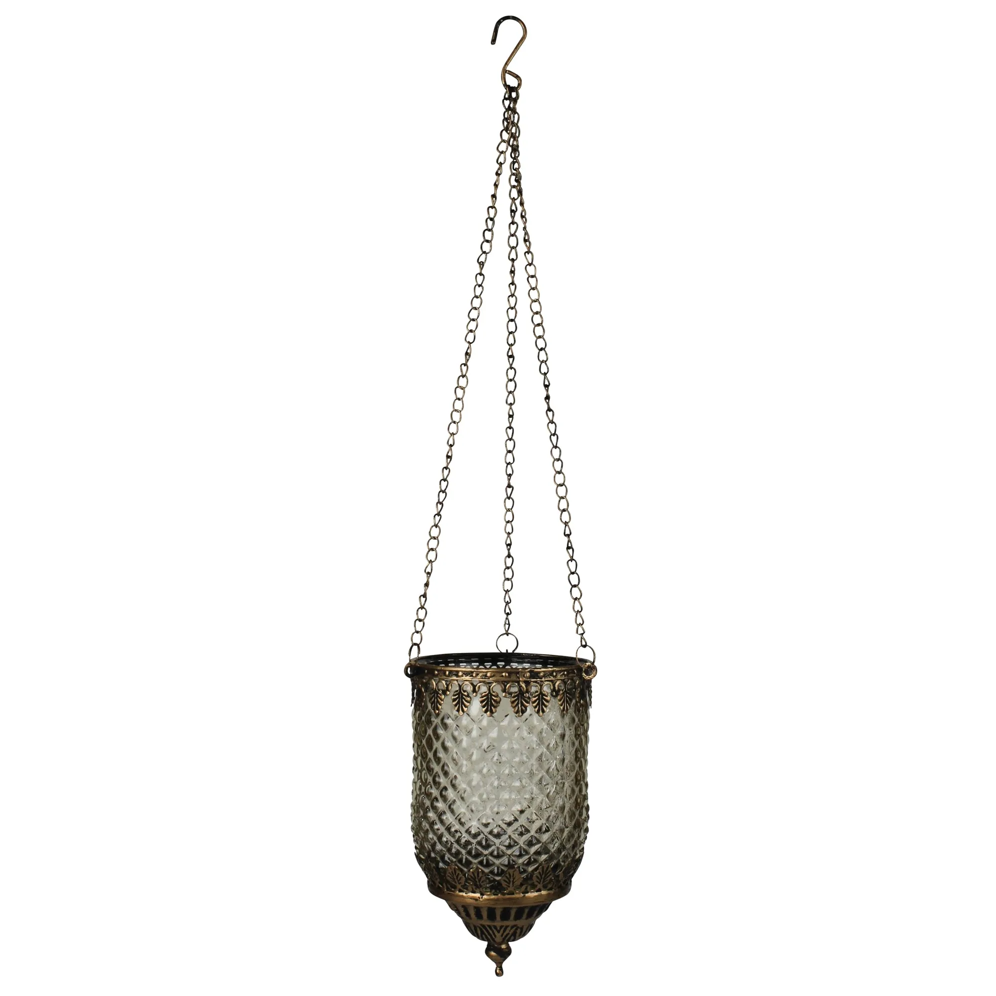 HomArt - Fez Hanging Lantern, Smoke Glass Lattice