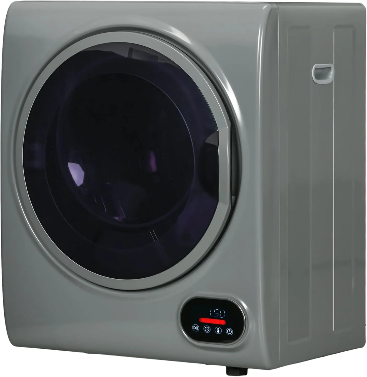HOMCOM Portable Clothes Dryer, Compact Laundry Dryer with 1.5 cu.ft Stainless Steel Drum, Intelligent Drying, 120V 850W Front Load Electric Dryer for Apartments, Dorms, RVs - Charcoal Gray