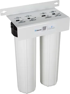 Home Master HMF2SmgCC Whole House Water Filter, 4-layer sediment filter 25 to 1 micron, Powerful Up-Flow KDF85 & Catalytic Carbon 10gpm, 1” NPT ports, Patented heavy steel bracket fits 16” wall studs