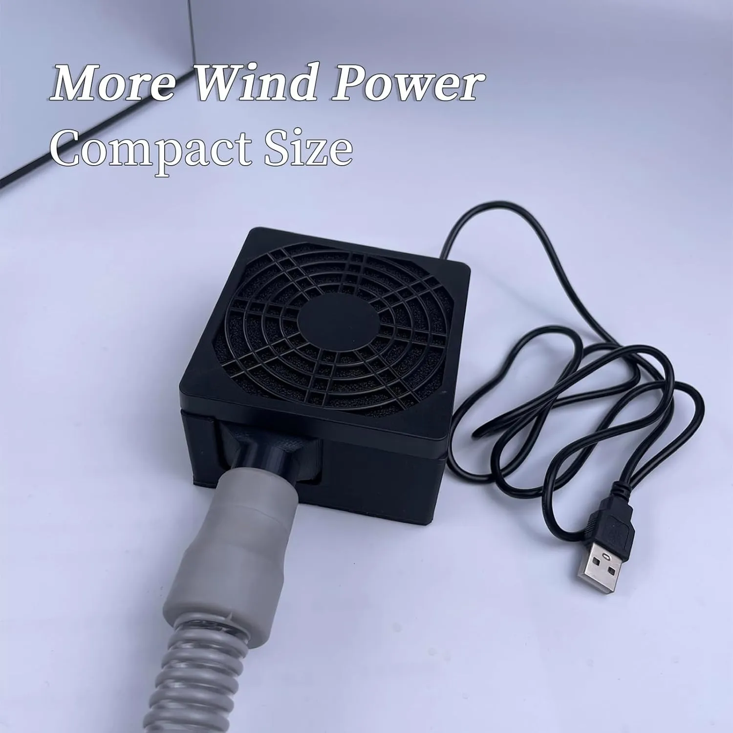 Hose Dryer with Filter & Noise-Reduction Base, High-Powered Turbo Fan for CPAP/BIPAP Tubes, USB Powered and Nearly Silent (Include AC Adapter)