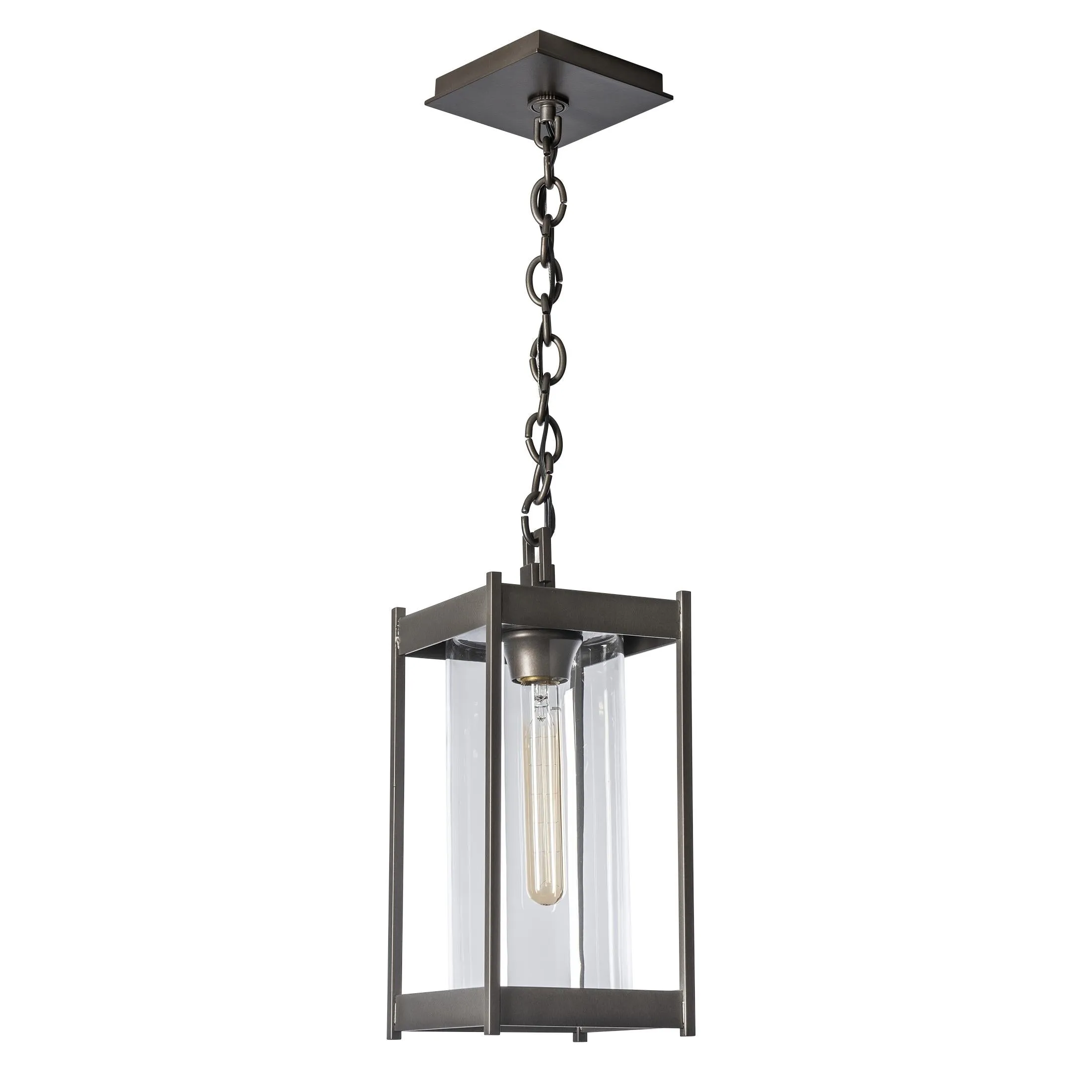 Hubbardton Forge 2023 Coastal Dark Smoke Clear Glass (Zm) Cela Medium Outdoor Lantern