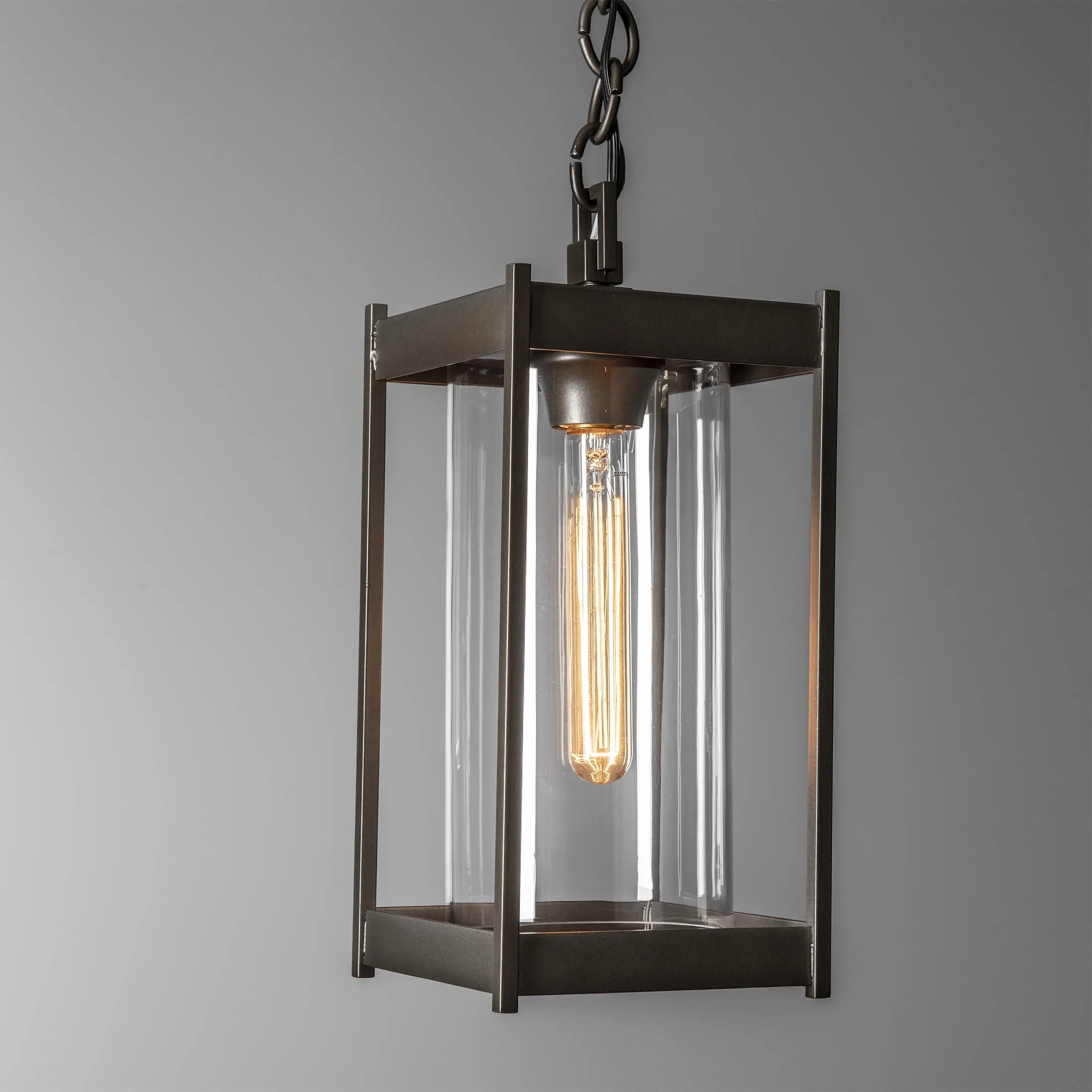 Hubbardton Forge 2023 Coastal Dark Smoke Clear Glass (Zm) Cela Medium Outdoor Lantern
