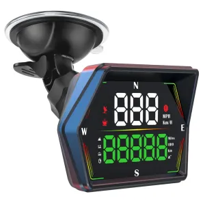 HUD Heads Up Display for Cars 2025 New Universal Digital GPS Speedometer LED Display with MPH Speed Compass Overspeed Alarm Fatigued Driving Alert,USB Cable Plug and Play for All Vehicle