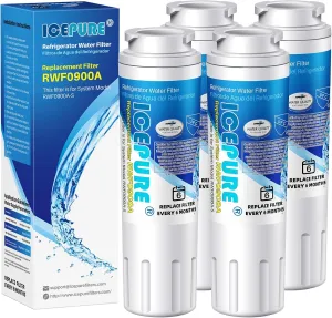 ICEPURE UKF8001 Refrigerator Water Filter Replacement for EveryDrop EDR4RXD1, Whirlpool Filter 4, Maytag UKF8001AXX-200, UKF8001P, 4396395, 469006, Puriclean II, FMM-2, RWF0900A 4PACK