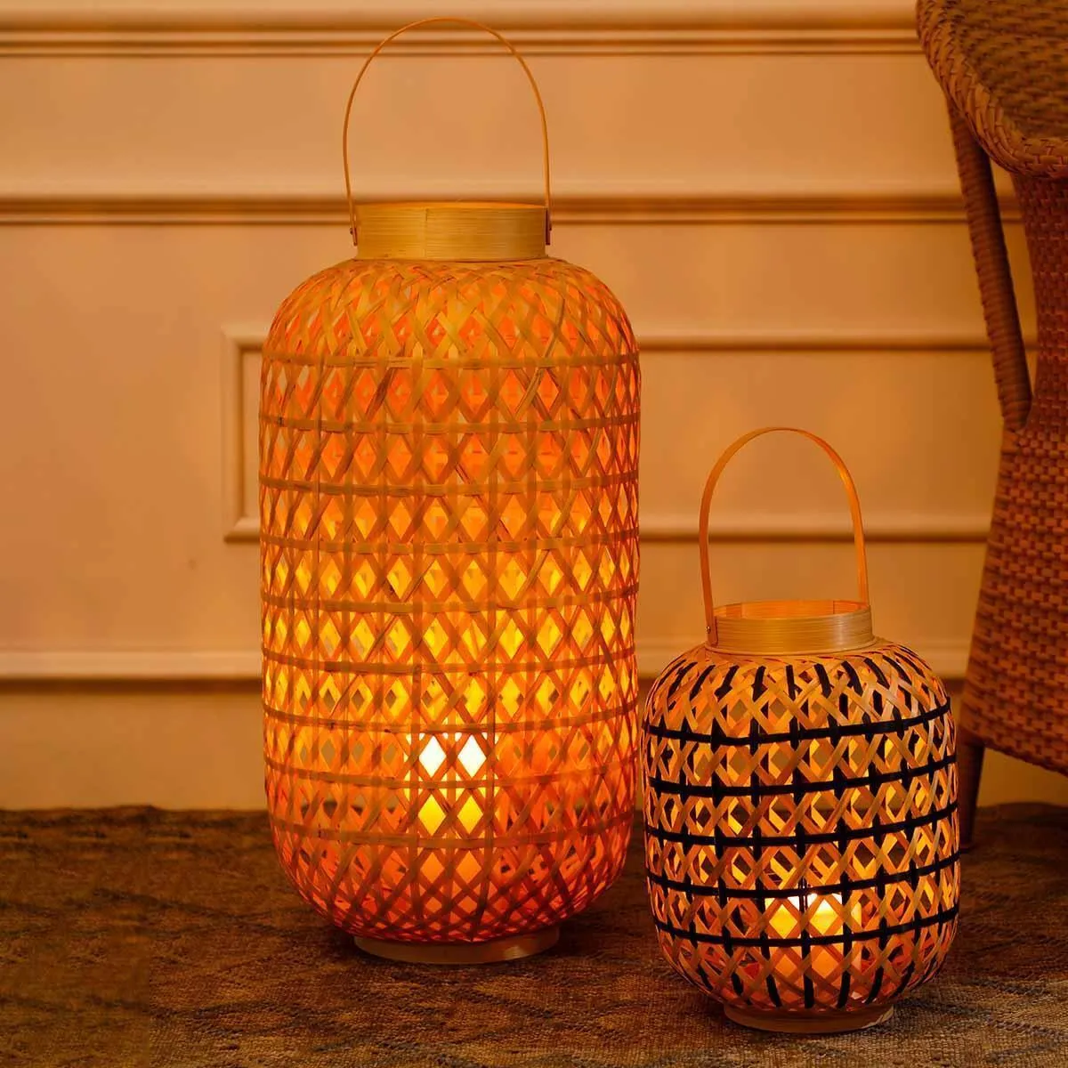 Illuma Bamboo Lantern | Hanging Candle Holder