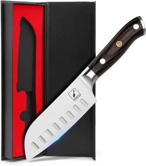 imarku Santoku Knife Chef Knife 5 inch Ultra Sharp Asian Knife Japanese Chef Knife - Japanese SUS440A Stainless Steel - Ergonomic Pakkawood Handle, Best Choice for Home Kitchen