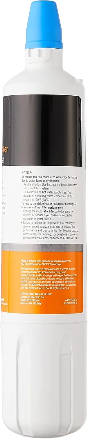 InSinkErator F-1000 Standard Instant Hot Dispenser Under-Sink Water Filter Replacement, 1 Count (Pack of 1), White