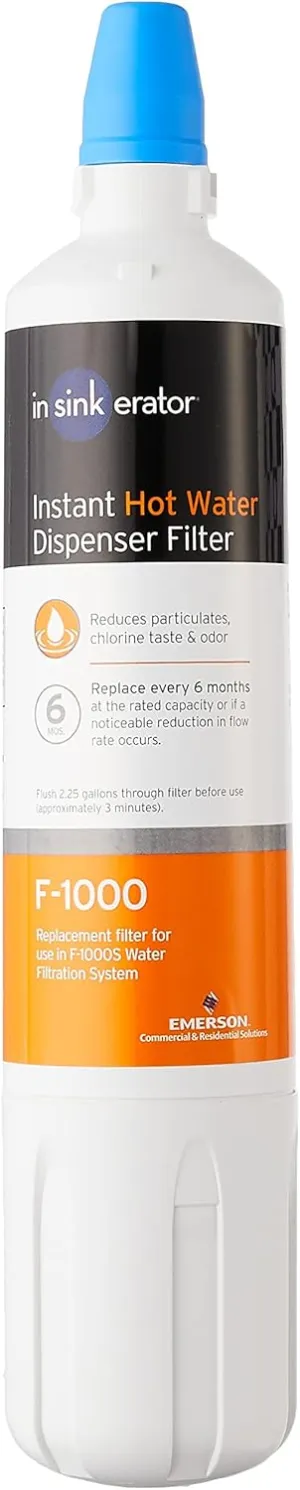 InSinkErator F-1000 Standard Instant Hot Dispenser Under-Sink Water Filter Replacement, 1 Count (Pack of 1), White
