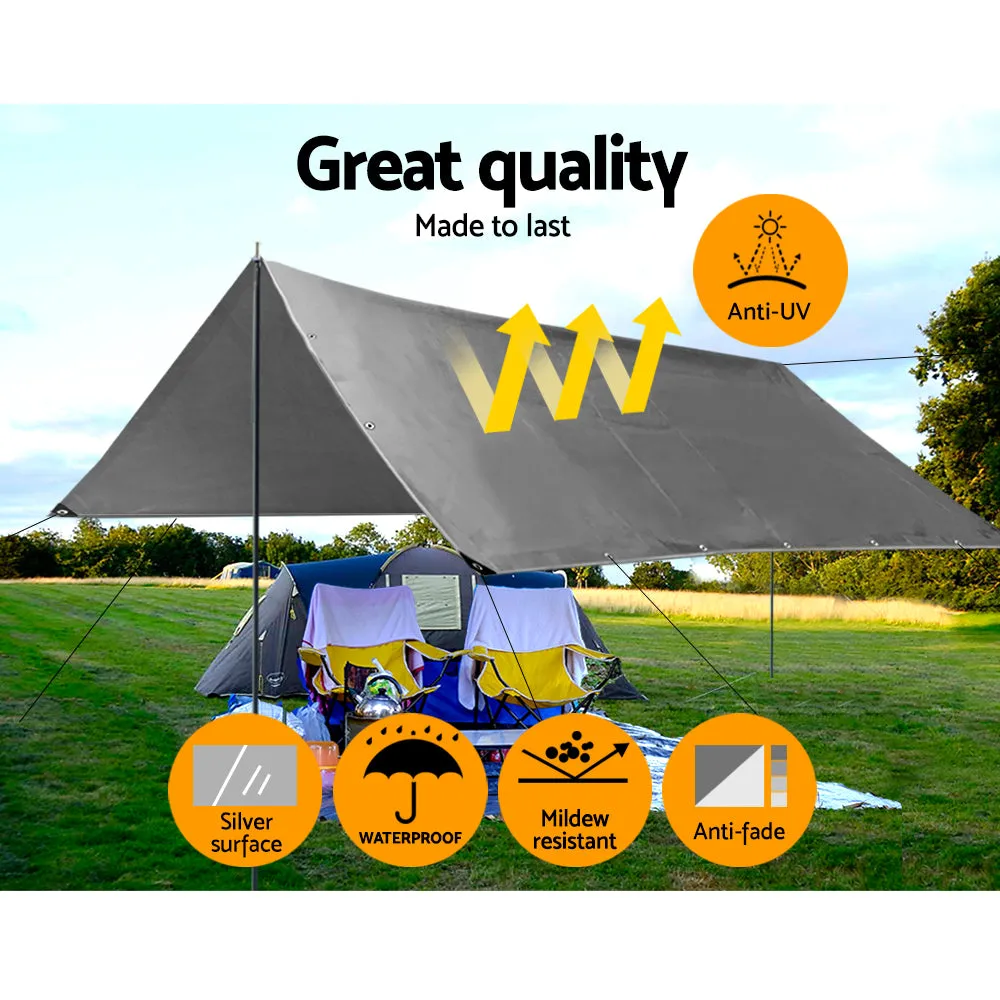 Instahut Tarp Tarpaulin 9x12m Canvas Camping Heavy Duty Sun Cover-ACT