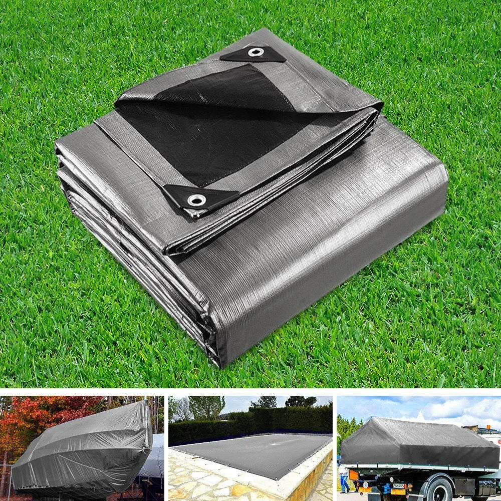 Instahut Tarp Tarpaulin 9x12m Canvas Camping Heavy Duty Sun Cover-ACT