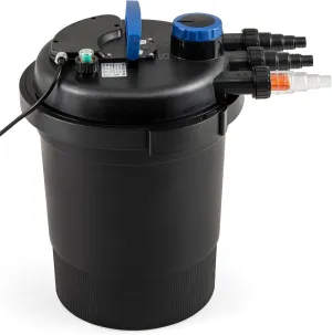 IRONMAX Pond Filter, 2630GPH Bio Pressure Pond Filter w/ 13W Light and Backflush Function, Fishpond Filter for Koi Ponds up to 1300 Gallons/Ornamental Ponds up to 2600 Gallons