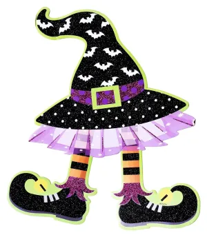 Jagmag® Happy Halloween Glitter Witch Hanging,Halloween Witch Ornament, Halloween Hanging Witch Hat Decorations,Halloween Decoration Trick or Treat Theme, Jack o Lantern Decoration