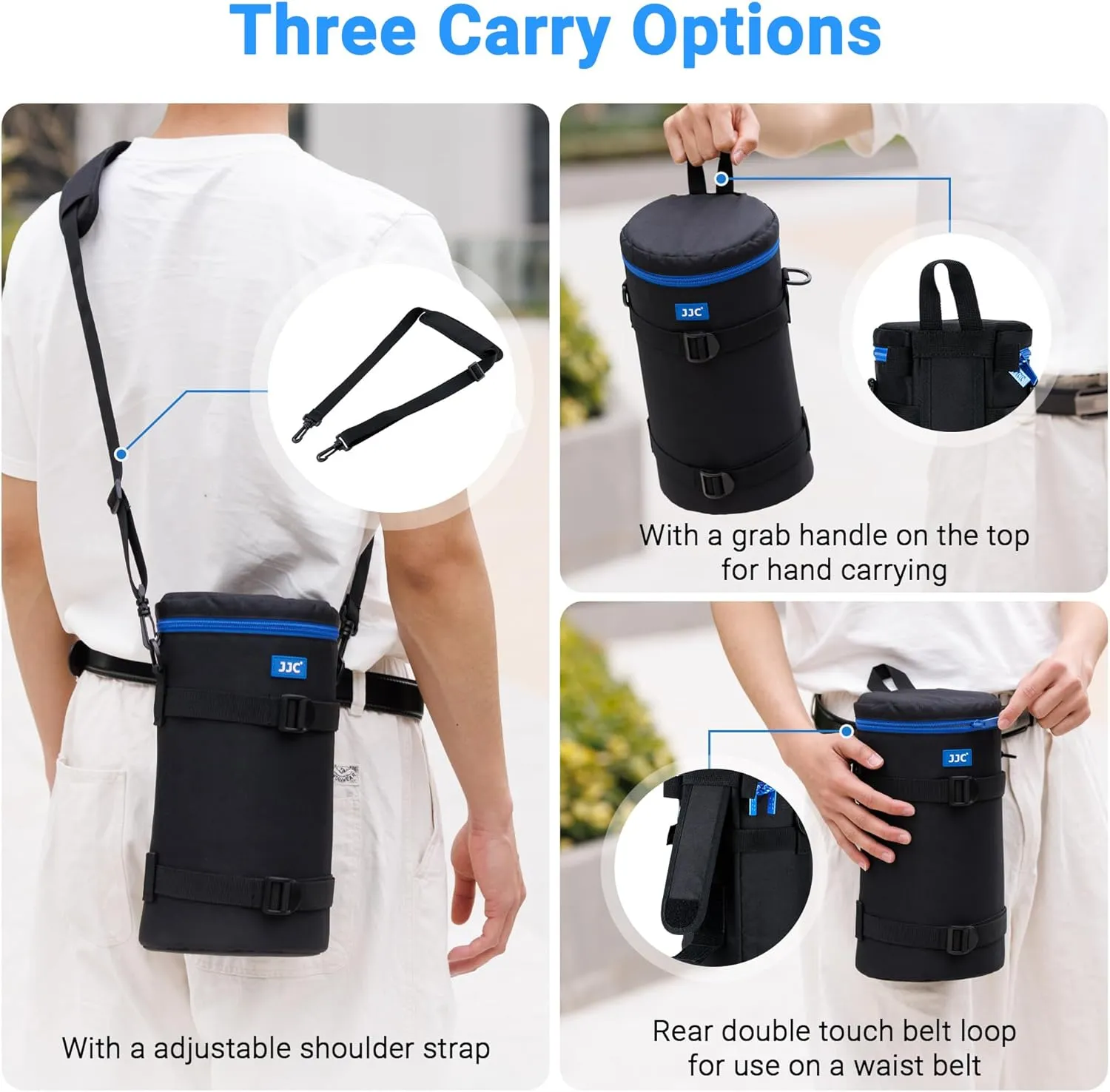 JJC Deluxe Large Camera Lens Pouch Carrying Case for Sigma 150-600mm f/5-6.3 DG OS HSM | C, Tamron SP 150-600mm f/5-6.3 Di VC USD G2, RF 800mm f/11 IS STM, JBL Xtreme and lenses below 4.9 x 11.4''