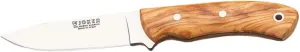 Joker Bushcraft Knife Pantera CO17, Olive Wood Handle, 3.74 inches MOVA Steel Blade, Brown Leather Sheath, Tool for Fishing, Hunting, Camping and Hiking
