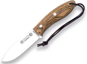 Joker Canadiense CB114 Sports Hunting Knife, Wooden Handle Bocote wood, blade 4.13 inches of SANDVIK 14C28N, includes leather Sheath, Tool for fishing, Hunting, camping and hiking