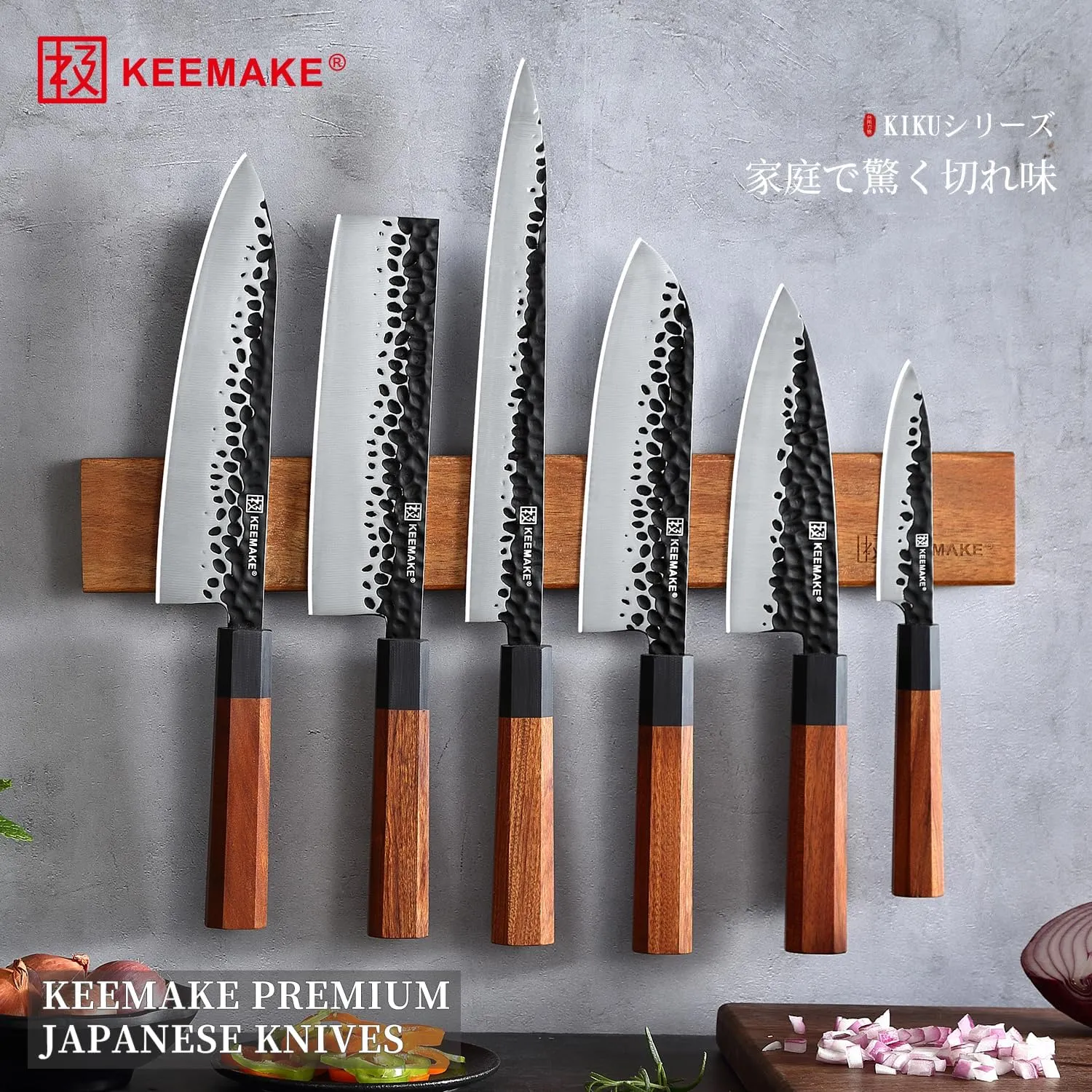 KEEMMAKE Sushi Knife - 10 inch Yanagiba with 440C Stainless Steel Blade, Japanese Sashimi Knife with G10 Bolster and Octagonal Rosewood Handle, Gift Box Included