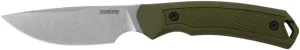 Kershaw Deschutes Skinner Fixed Blade Hunting Knife, Olive Handle with D2 Stainless Steel Drop Point Blade, Strong Grip with Finger Choil and Rubber Overlay, Includes Sheath