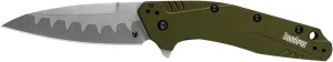 Kershaw Dividend Pocketknife, Olive, 3" CPM D2 and Bohler N690 Composite Drop PointBlade, Assisted Flipper Opening