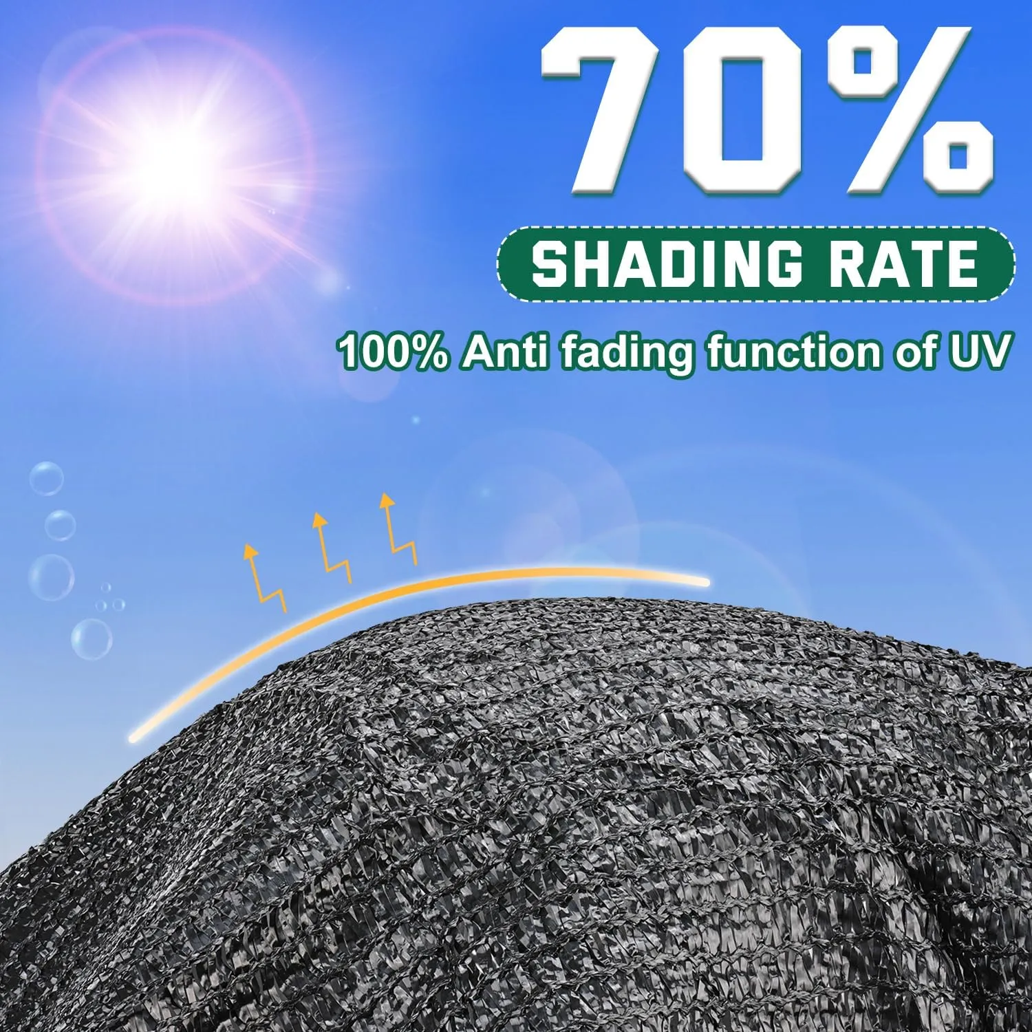 Kesfitt Garden 70% Shade Cloth, Resistant Sun Shade Net 20x30FT Mesh Tarp with HDPE Material and Reinforced Grommets Shade Trap for Greenhouse, Plant, Pergola, and Backyard Patio Sunshade