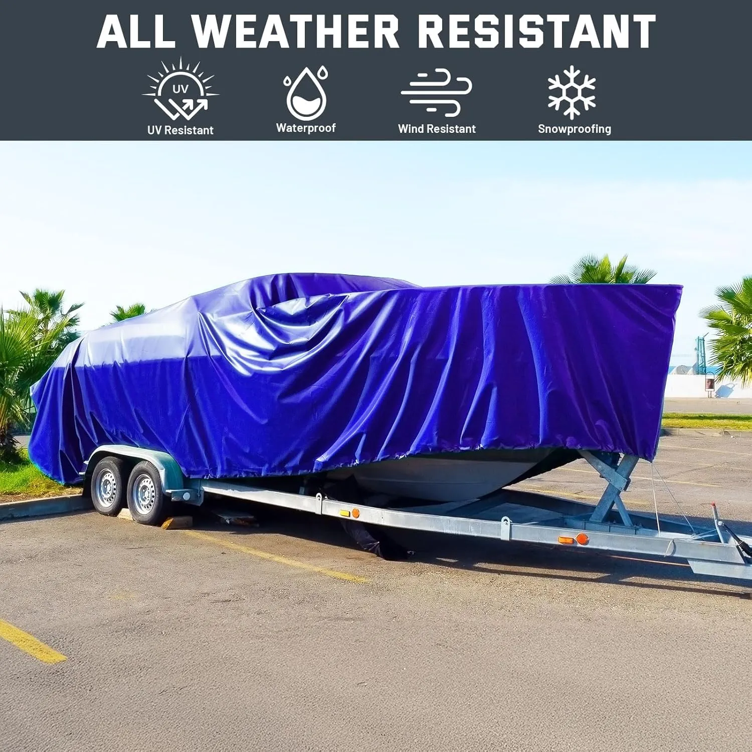 Kesfitt Tarp Heavy Duty Waterproof 20x20FT,16 Mil Thick Tarps Tear&Fade Resistant,UV Resistant,Poly Tarp Cover with Grommets and Reinforced Edges for Outdoor Camping Pools Boat Car(Blue/Brown)
