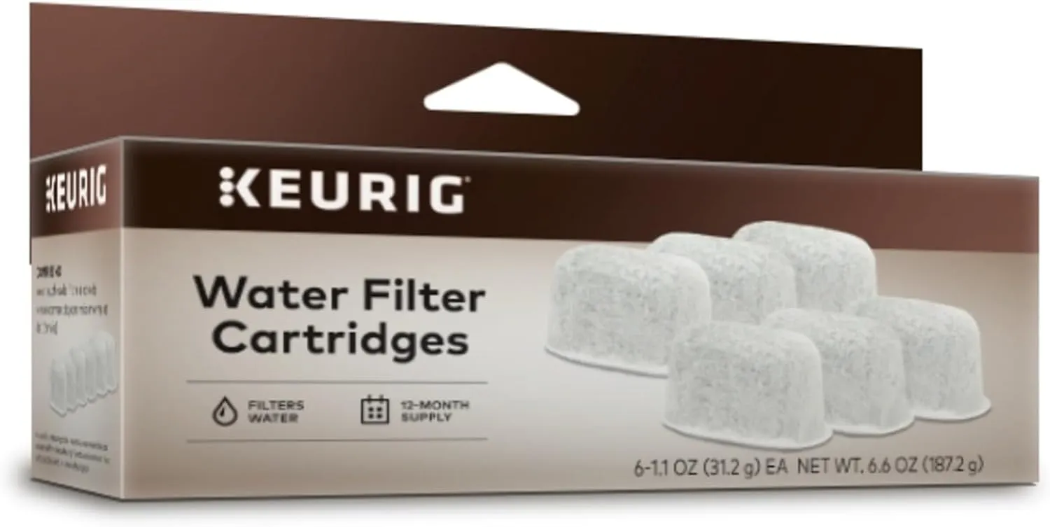 Keurig Water Filter Refill Cartridges, Replacement Water Filter Cartridges, Compatible with 2.0 K-Cup Pod Coffee Makers, 6 Count