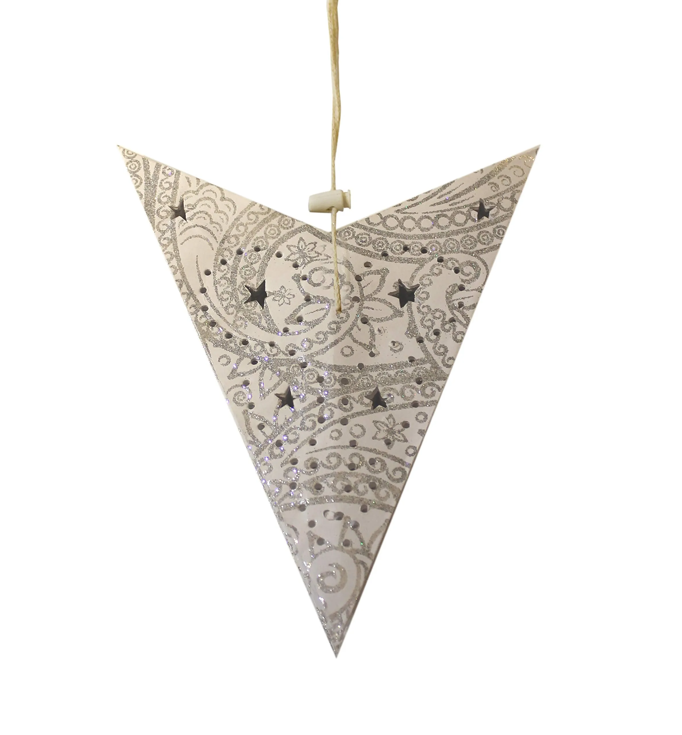 Kidsy Winsy Hanging Small Paper Star | 18 Inches, Glitter Star for Diwali| Decoration Item for Home | Recycled Cotton Paper| New Year Party, Christmas Decorations, Wedding and Anniversary Decor