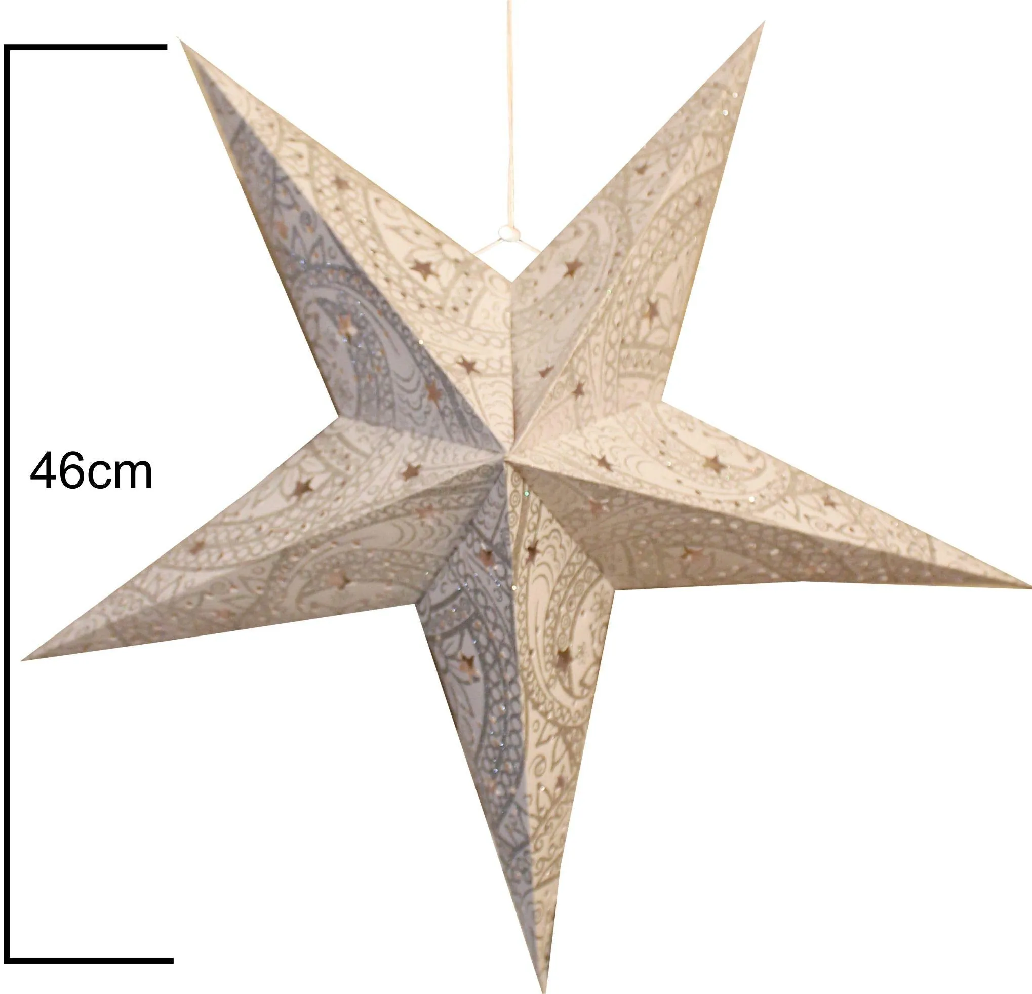 Kidsy Winsy Hanging Small Paper Star | 18 Inches, Glitter Star for Diwali| Decoration Item for Home | Recycled Cotton Paper| New Year Party, Christmas Decorations, Wedding and Anniversary Decor