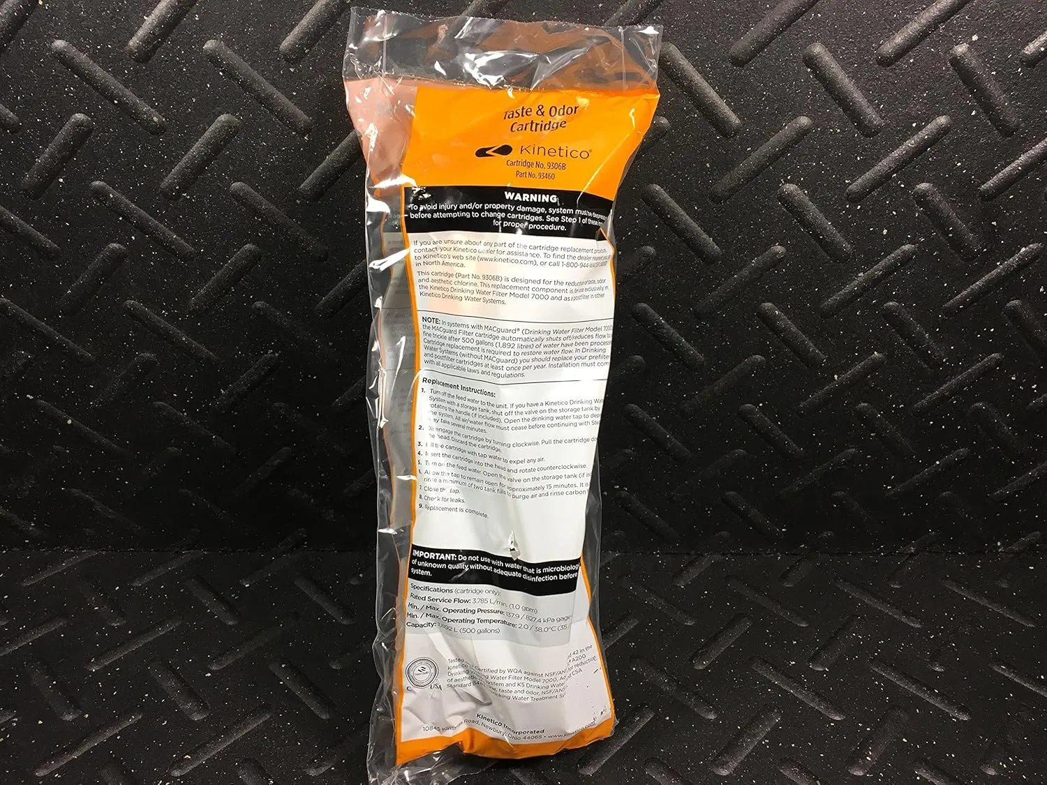 KINETICO K2 or K5 Reverse Osmosis Water Systems Taste & Odor Filter Cartridge 9306B