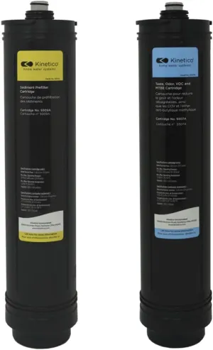 Kinetico Water Filter Cartridge Set for K5, K2 & KRO  Systems. 2-Piece Set: 9307 Light Blue & 9309 Yellow