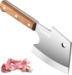 Kitory Meat Cleaver 6“, Heavy Duty Bone Chopper Cleaver Knife, Professional Butcher’s Axes Shape Forged Blade, Bone Breaker, Rosewood Wood Handle - 2025 Gifts