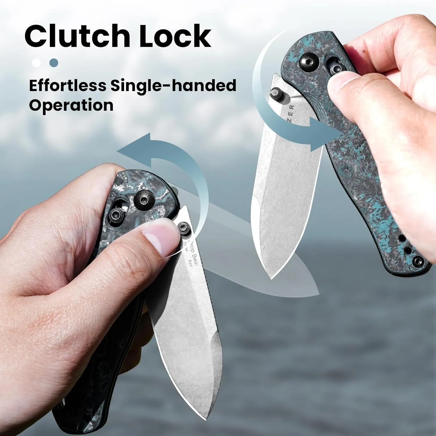 Kizer Drop Bear Pocket Knife, Folding Knife, 2.97 In Elmax Steel Blade, Fatcarbon Carbon Fibre Handle, Folding Pocket Knife, EDC knife, Ki3619A2