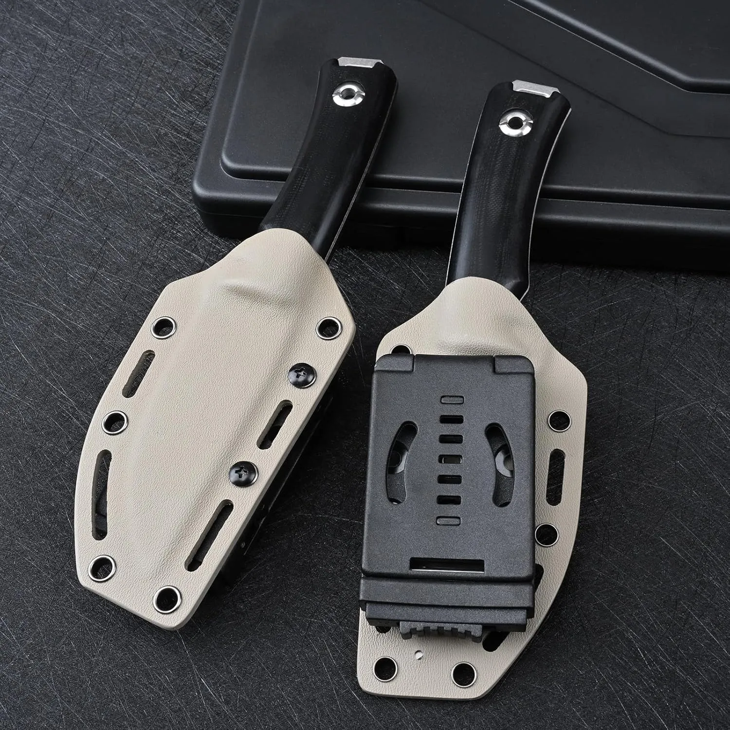 Knives Tactical Fixed Blade Knife Survival Knife with Sheath Made of DC53 Steel Perfect EDC Hunting Knife with G10 Handle for Men EDC Camping Outdoor (White Black)