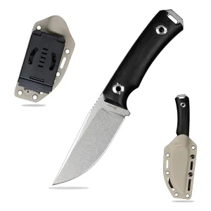 Knives Tactical Fixed Blade Knife Survival Knife with Sheath Made of DC53 Steel Perfect EDC Hunting Knife with G10 Handle for Men EDC Camping Outdoor (White Black)