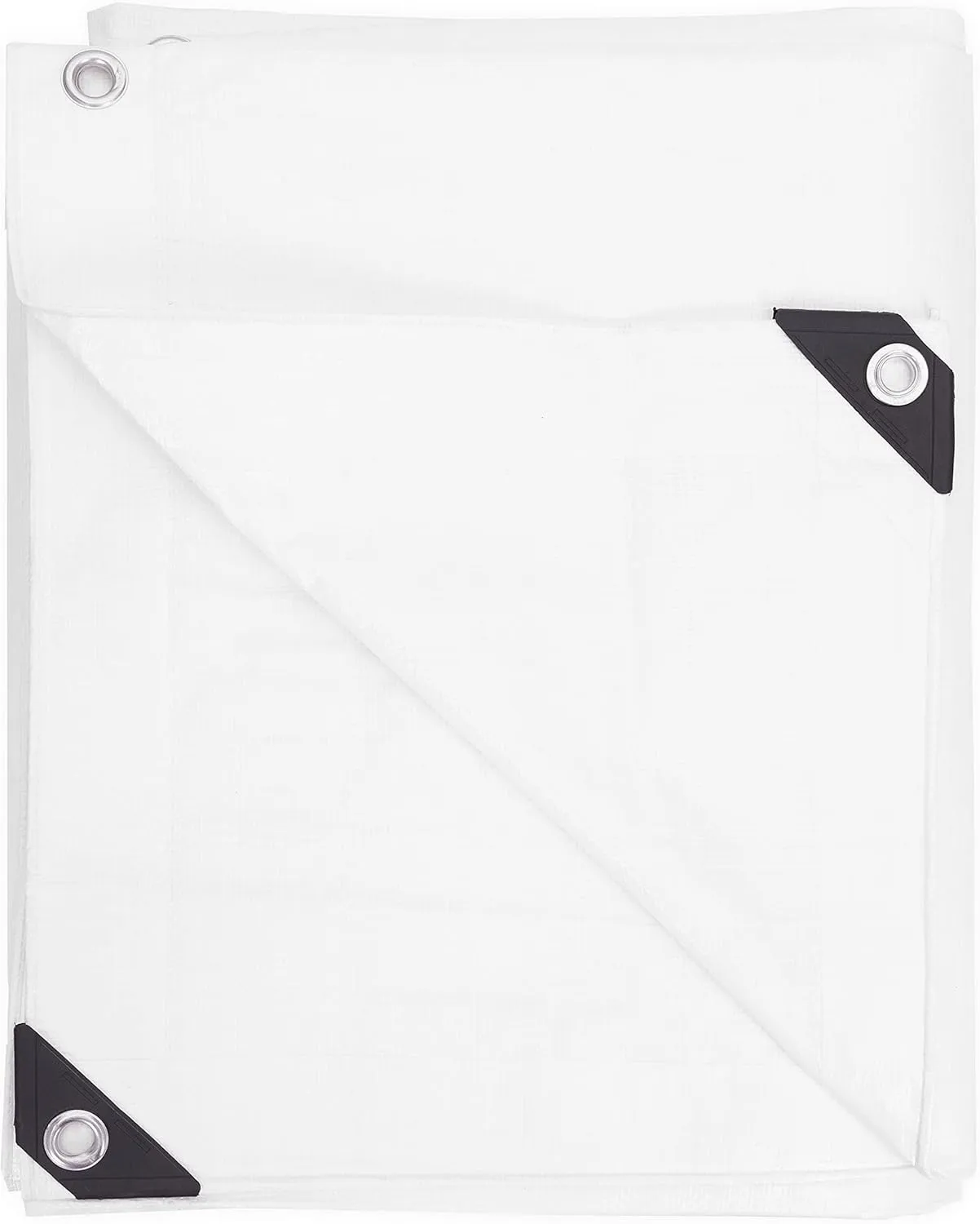 Kotap 14 x 14 Ft. Heavy-Duty Protection/Coverage Tarp, Superior Weave for Greater Longevity 8-mil, Multi-Use, Waterproof, White, 1-Pack (TRW-1414)
