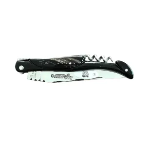 Laguiole en Aubrac Handcrafted Plated Multipurpose Knife Buffalo Horn Handle with Corkscrew, 4.75 inches