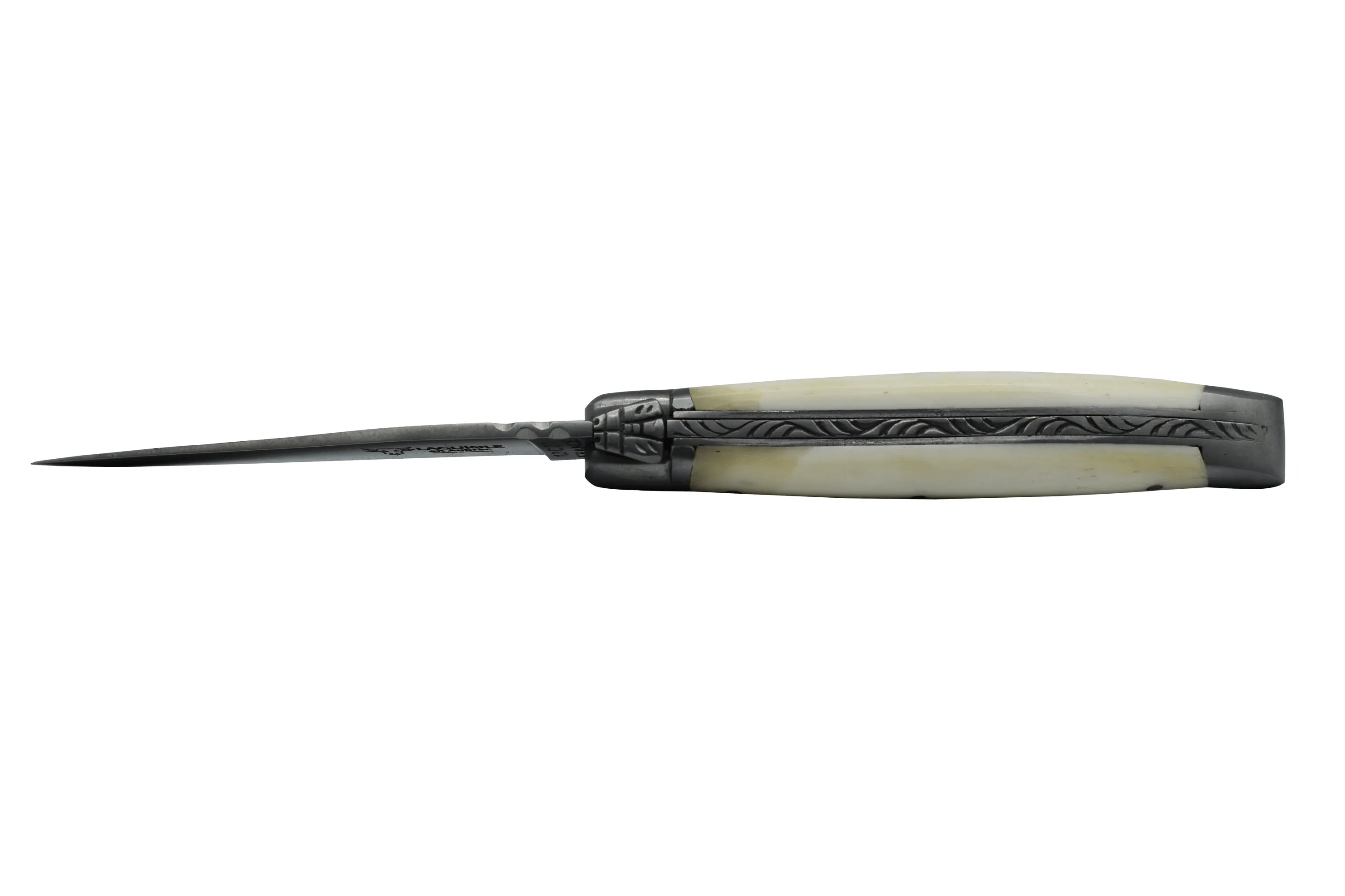 Laguiole en Aubrac Handcrafted Plated Multipurpose Knife, Zebu Bone, 3.5 inches